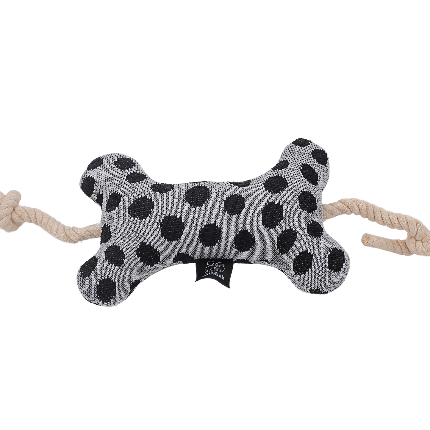 Petblush Plush Dotted Bone Rope Toy for Dogs