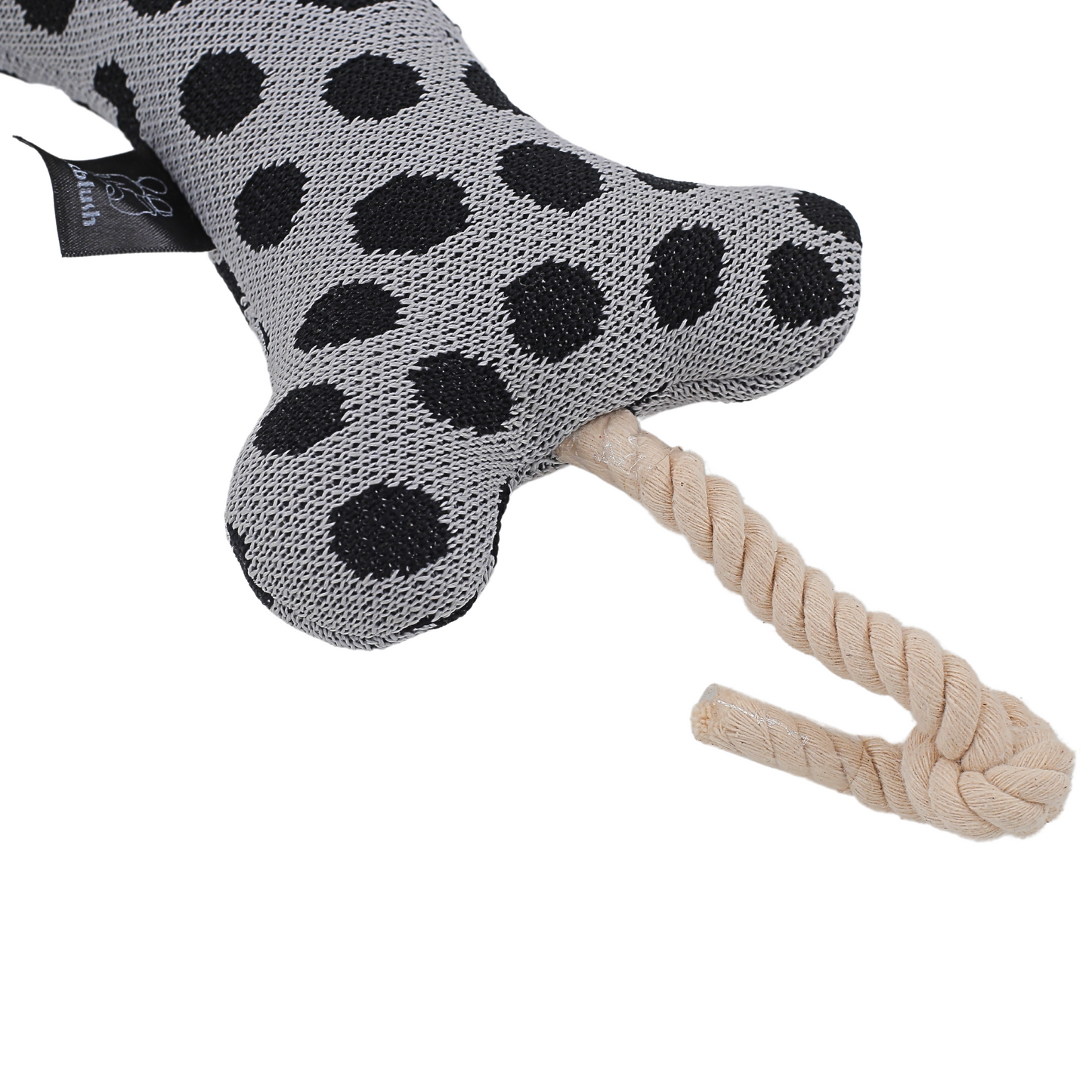 Petblush Plush Dotted Bone Rope Toy for Dogs