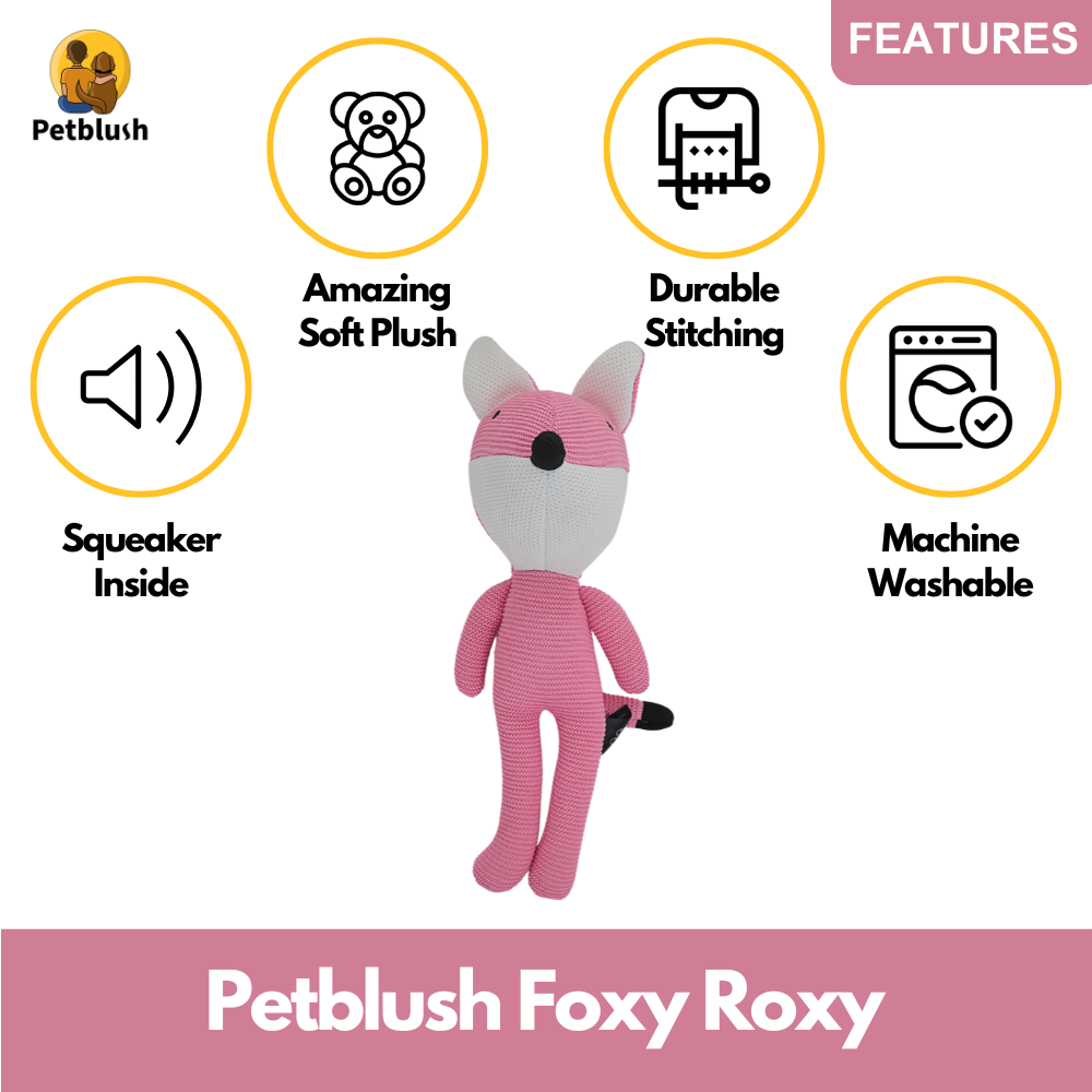 Petblush Foxy Roxy Plush Toy for Dogs & Cats