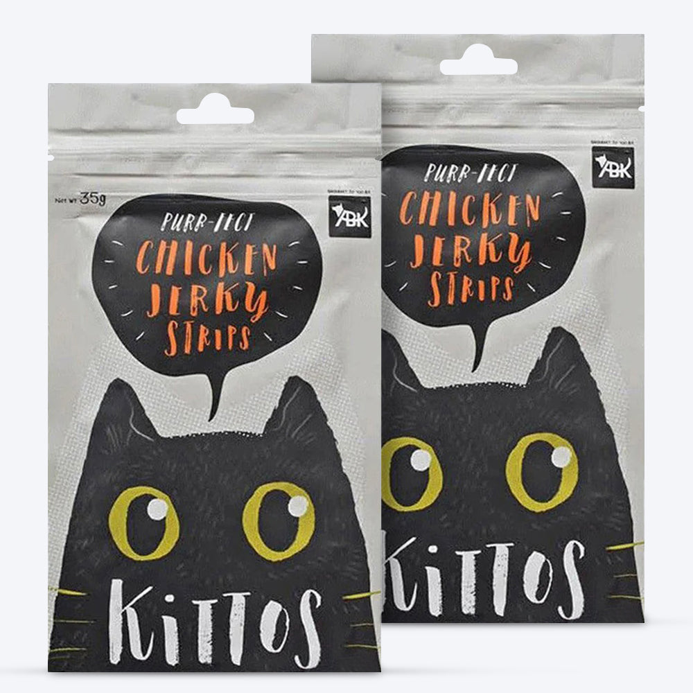Kittos Purr-Fect Chicken Jerky Strips Cat Treats - 35 g