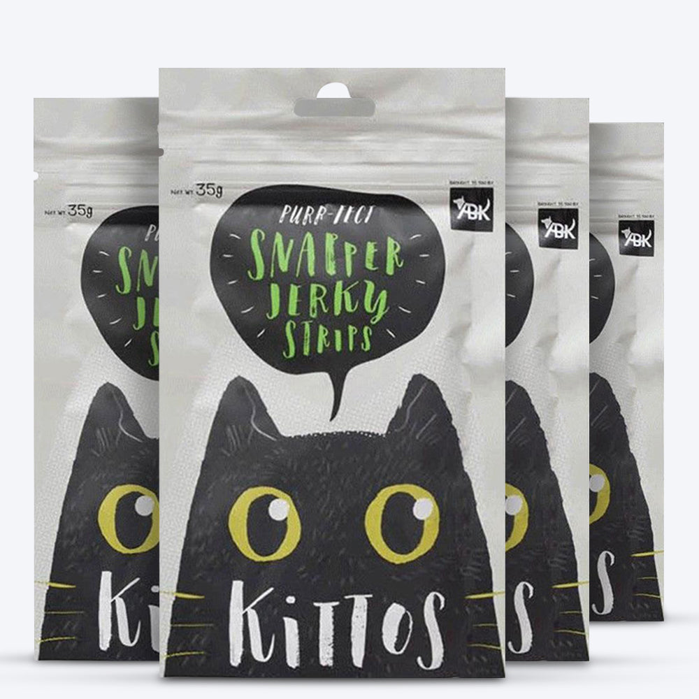 Kittos Purr-Fect Snapper Jerky Strips Cat Treats - 35 g