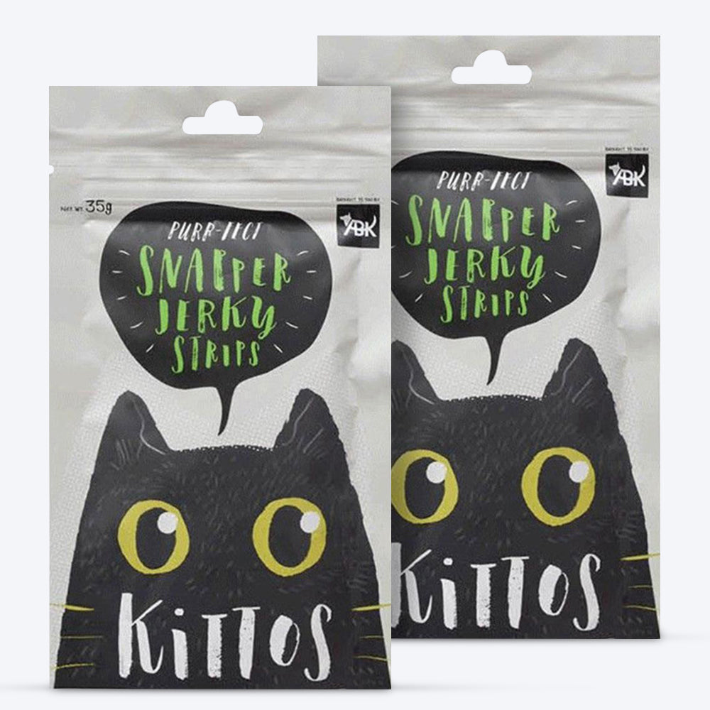 Kittos Purr-Fect Snapper Jerky Strips Cat Treats - 35 g