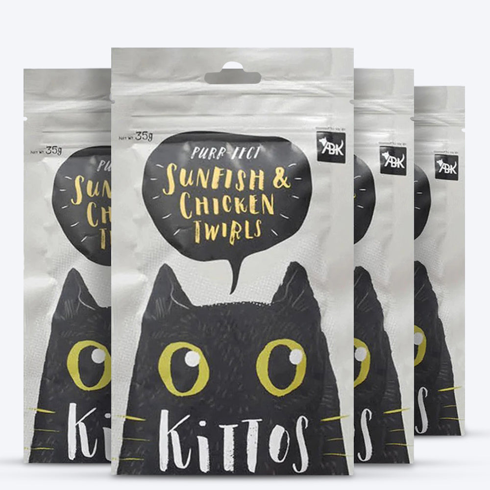 Kittos Purr-Fect Sunfish & Chicken Twirls Cat Treats - 35 g
