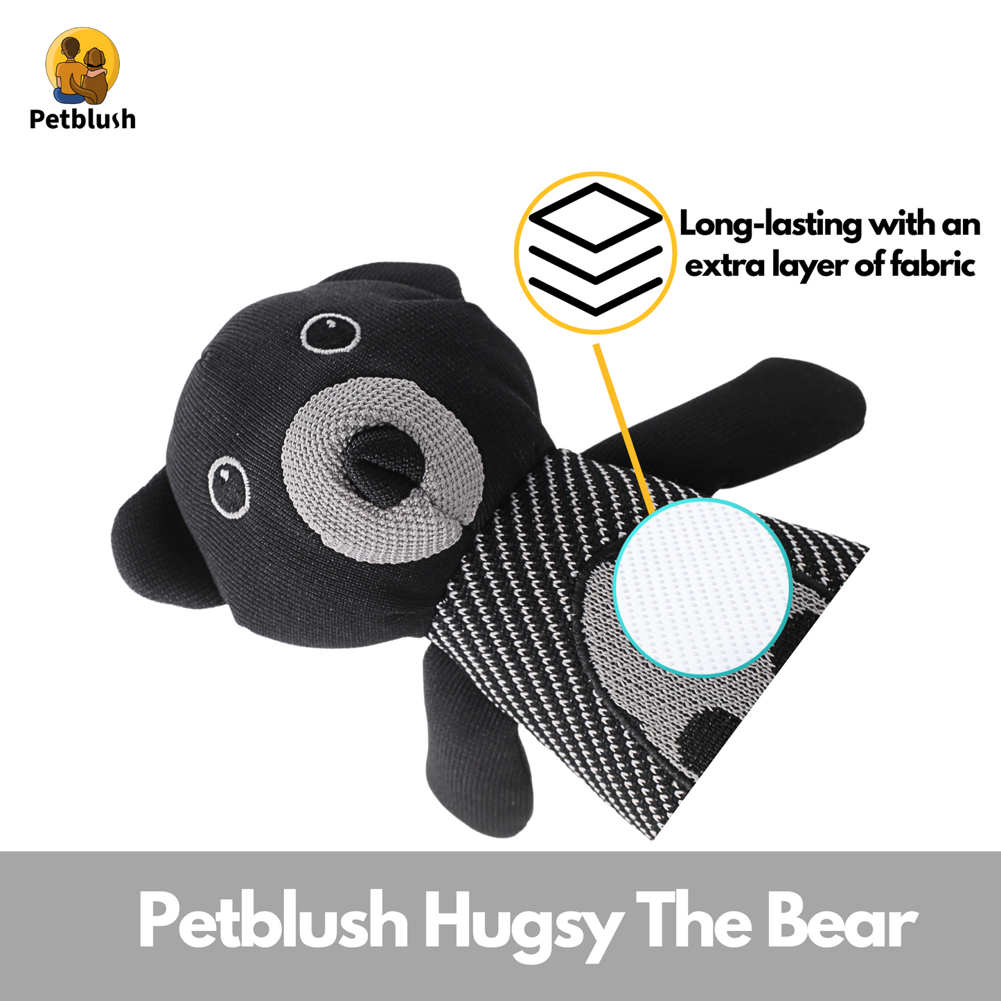 Petblush Hugsy The Bear Plush Toy for Dogs & Cats