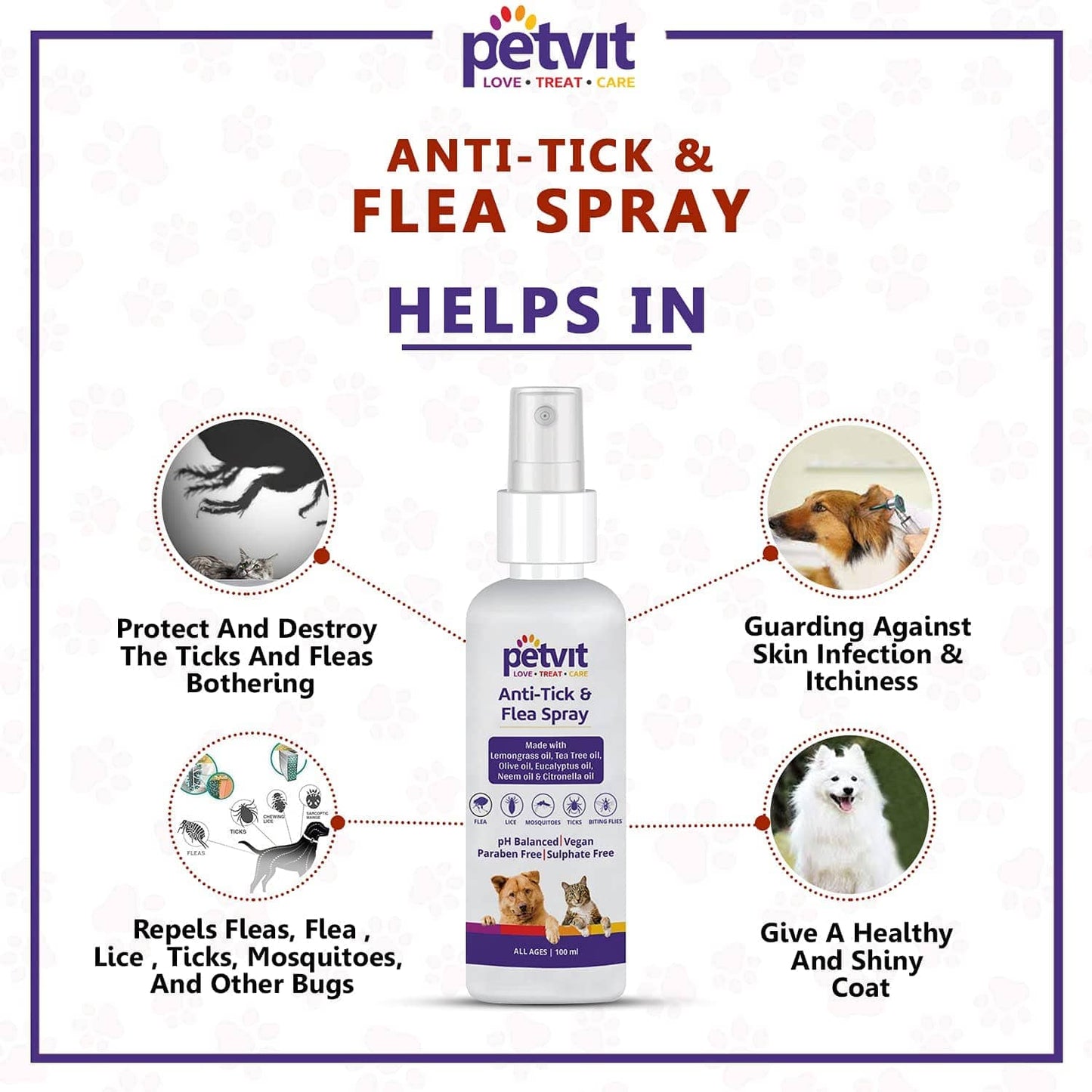 Petvit Tick Repellent Oil Spray for Dogs and Cats