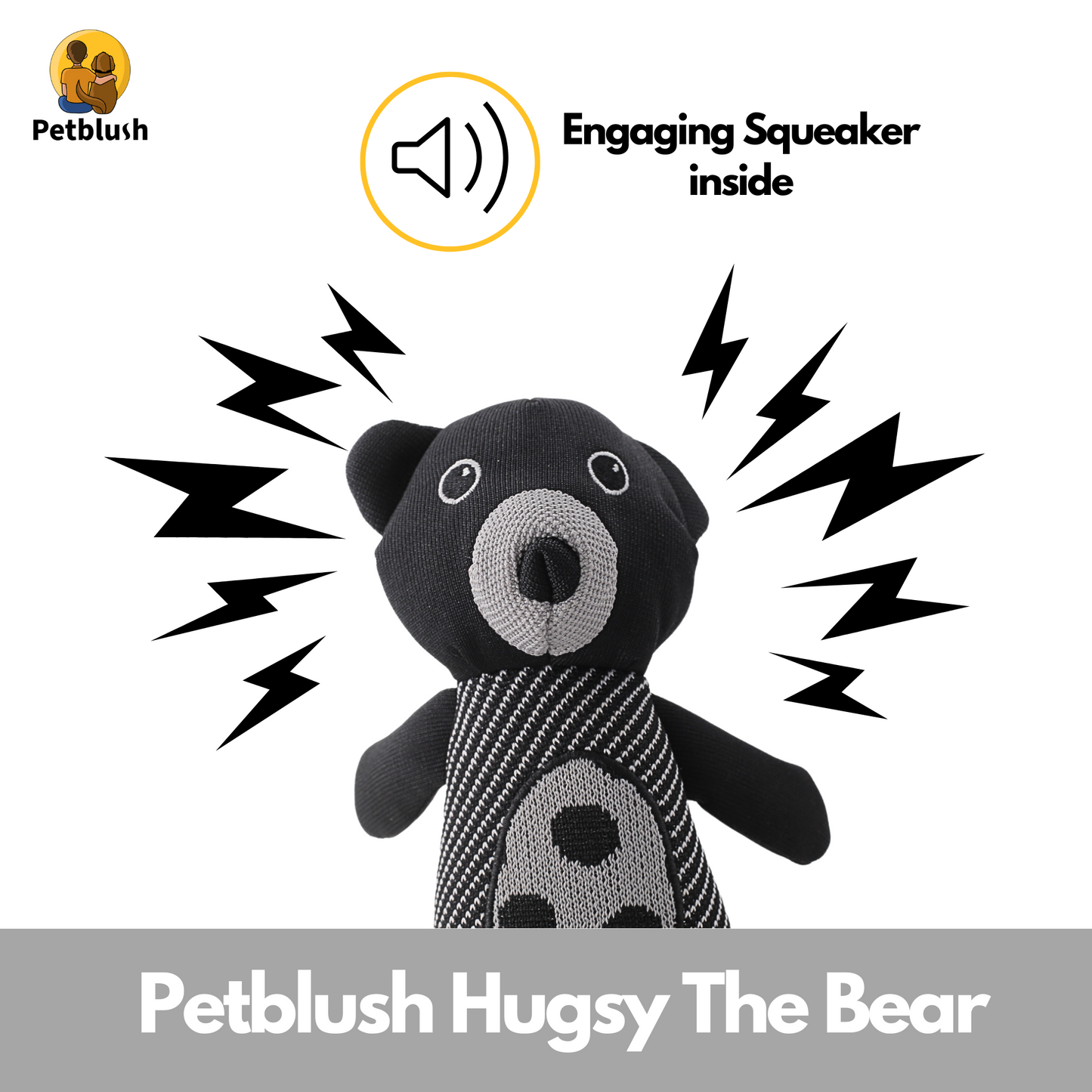 Petblush Hugsy The Bear Plush Toy for Dogs & Cats