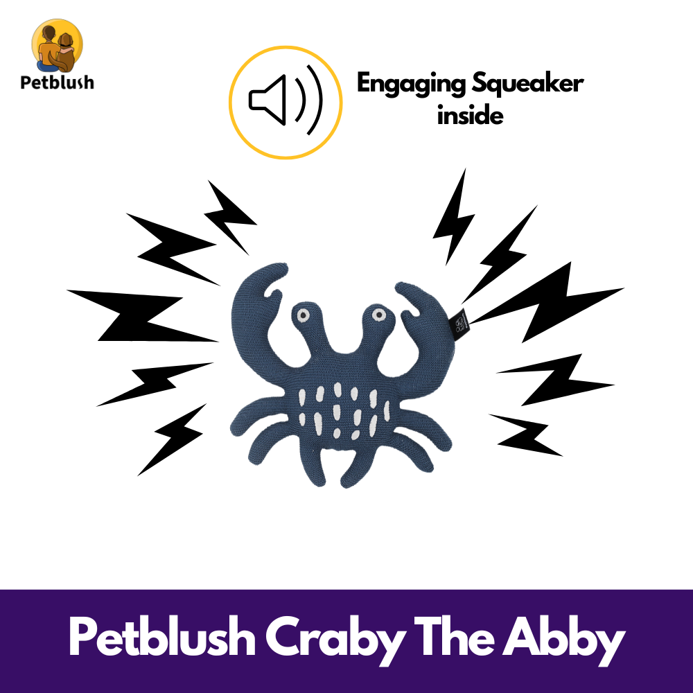 Petblush Crabby Abby Plush Toy for Dogs & Cats