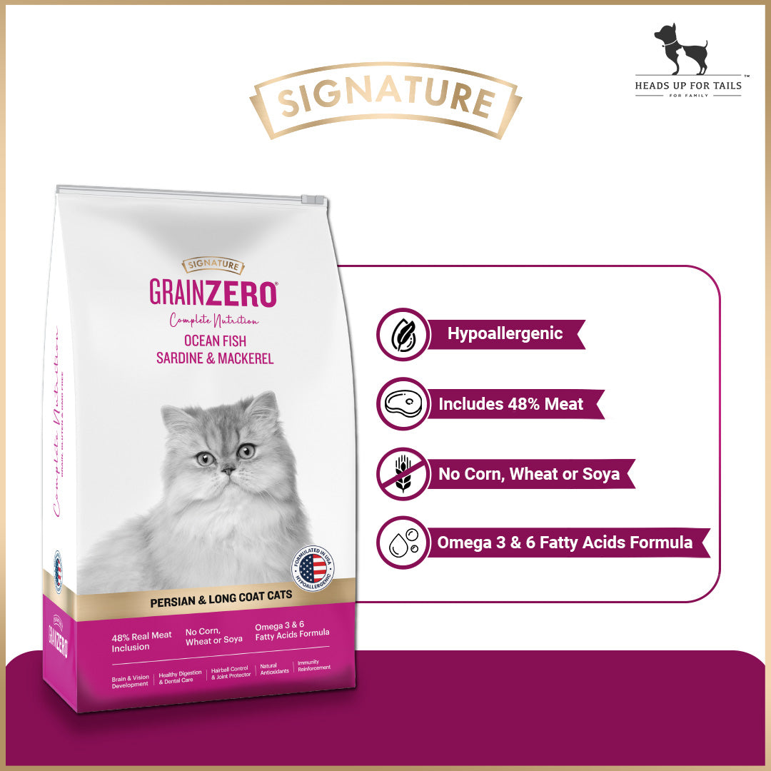 Signature Grain Zero Persian And Long Coat Dry Cat Food
