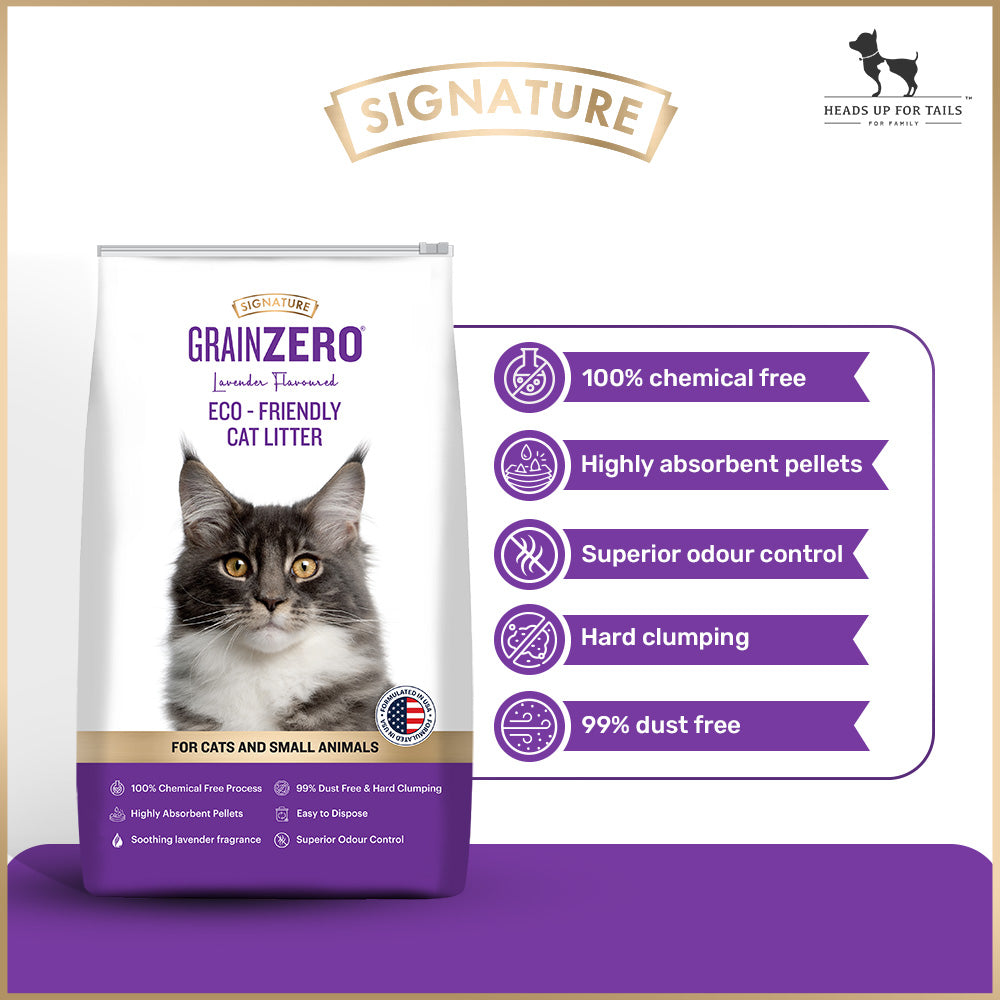 Signature Grain Zero Cat Litter - For All Cats And Small Animals - 8 kg