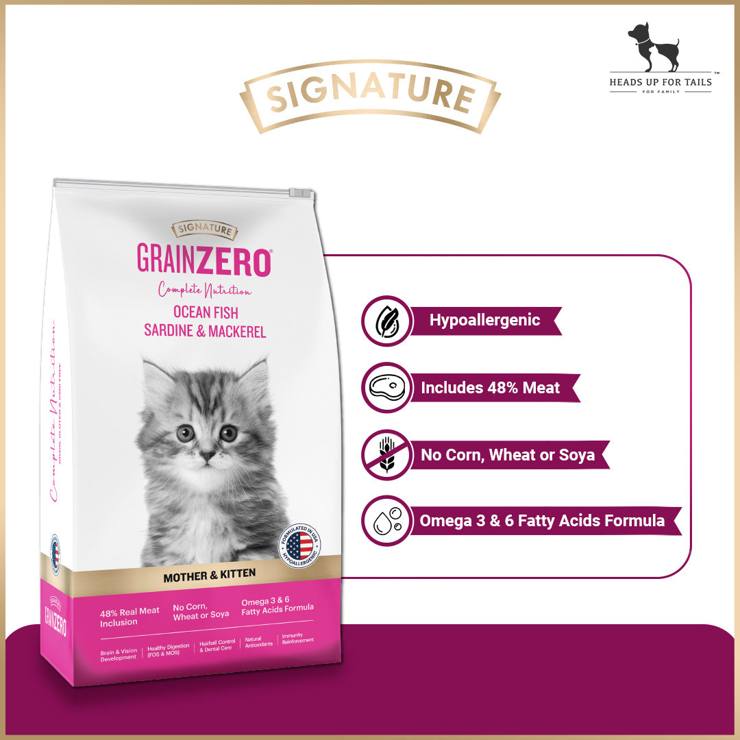 Signature Grain Zero Mother & Kitten Dry Cat Food - All Breed Formula