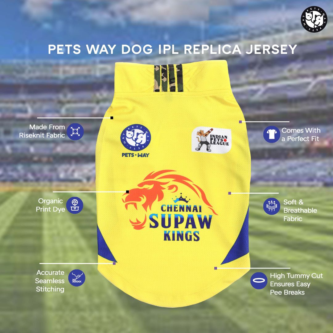 Chennai Supaw Kings (CSK) IPL Dog Jersey