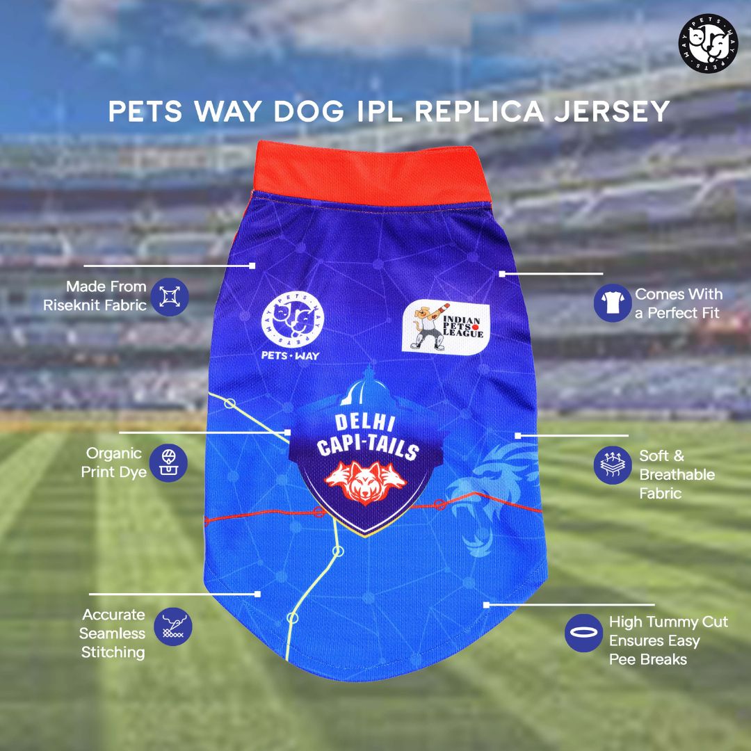 DC IPL Dog Jersey - Delhi Capitails