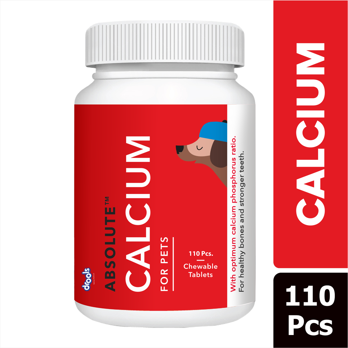 Drools Absolute Skin & Coat and Absolute Calcium Dog Supplement Tablets Combo