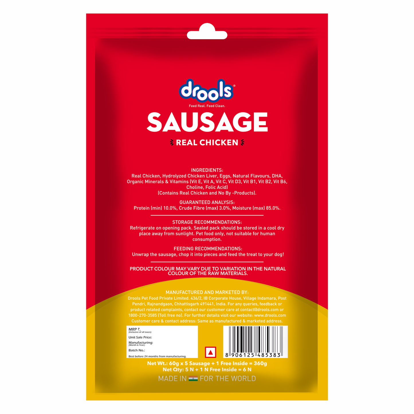 Drools 100% Real Chicken Sausage Treat for Dogs