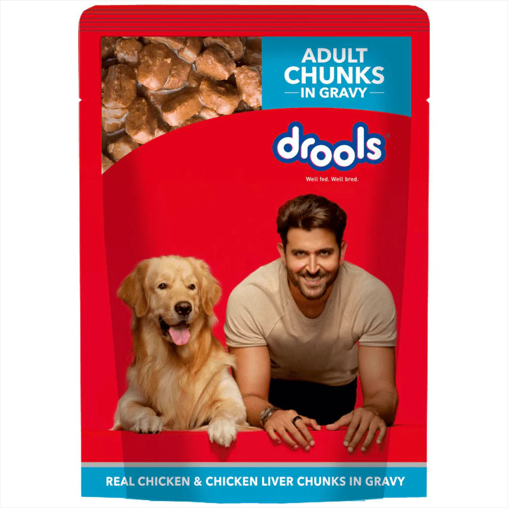 Drools Real Chicken Chicken Liver Chunks in Gravy Adult Dog Wet Food