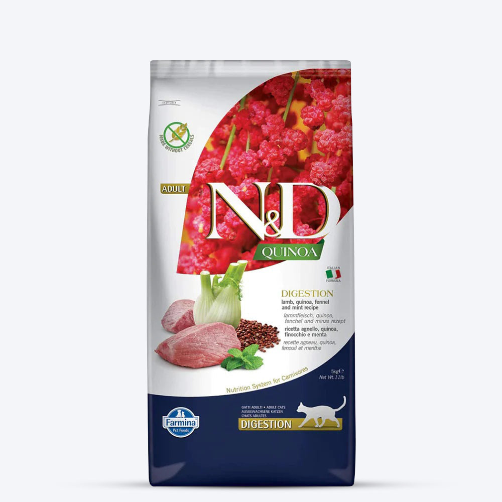 Farmina N&D Quinoa Digestion Grain Free Lamb Fennel & Mint Adult Dry Cat Food
