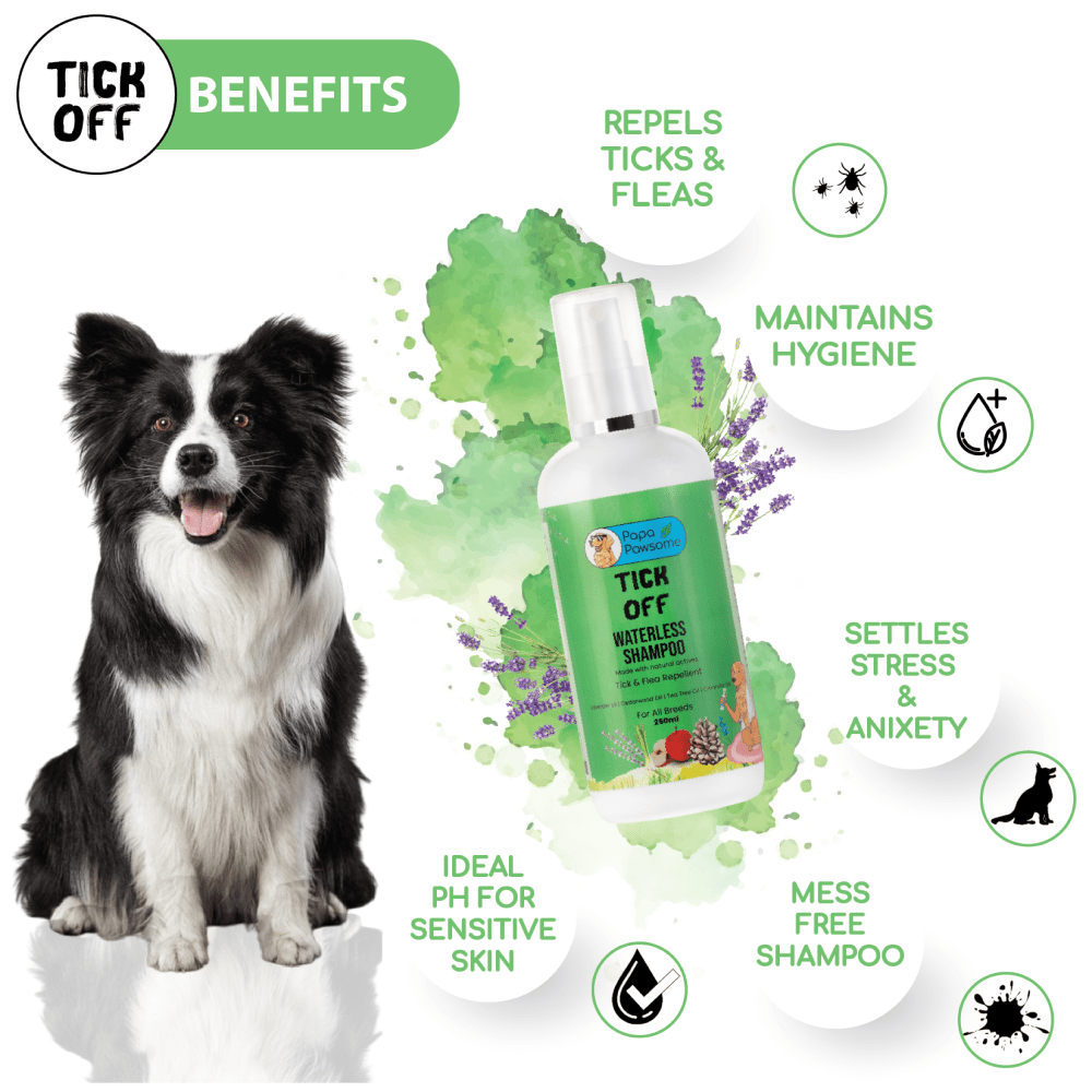 Papa Pawsome Tick Off Waterless Shampoo for Dogs