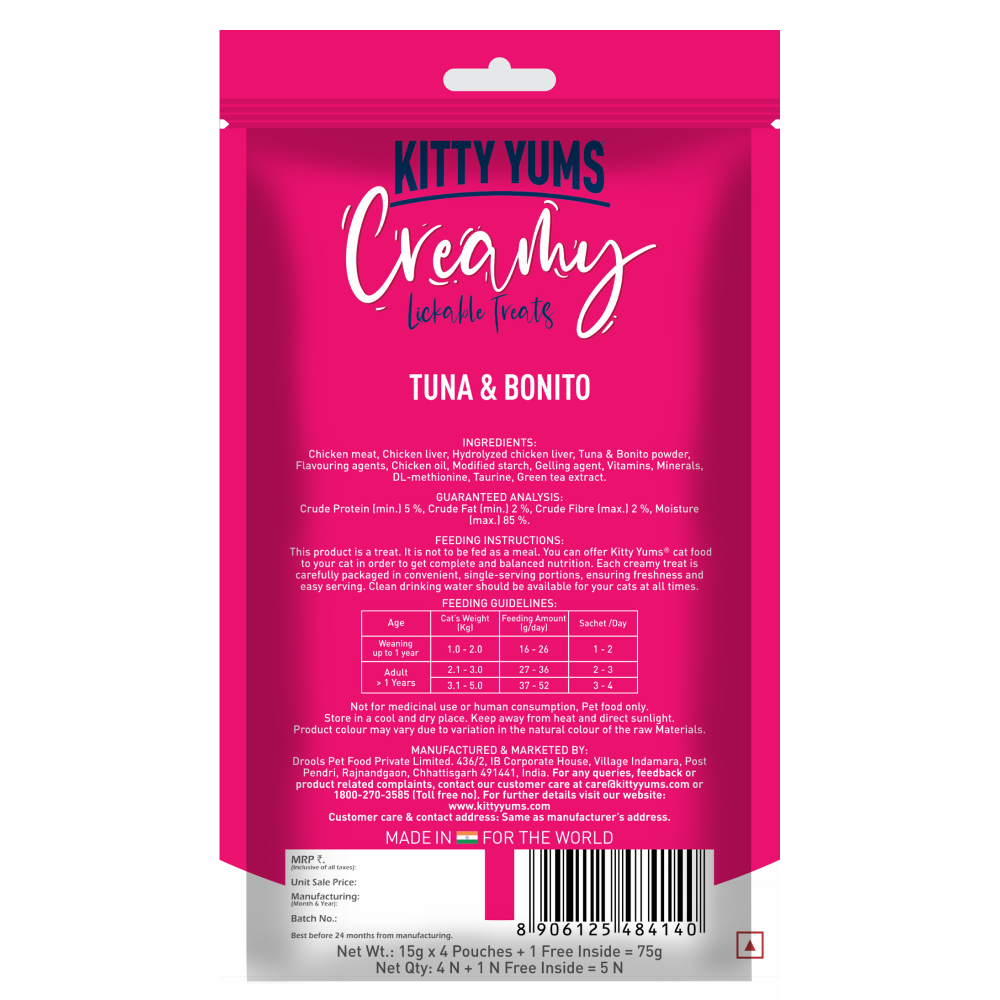 Kitty Yums Tuna & Bonito Creamy Cat Treats