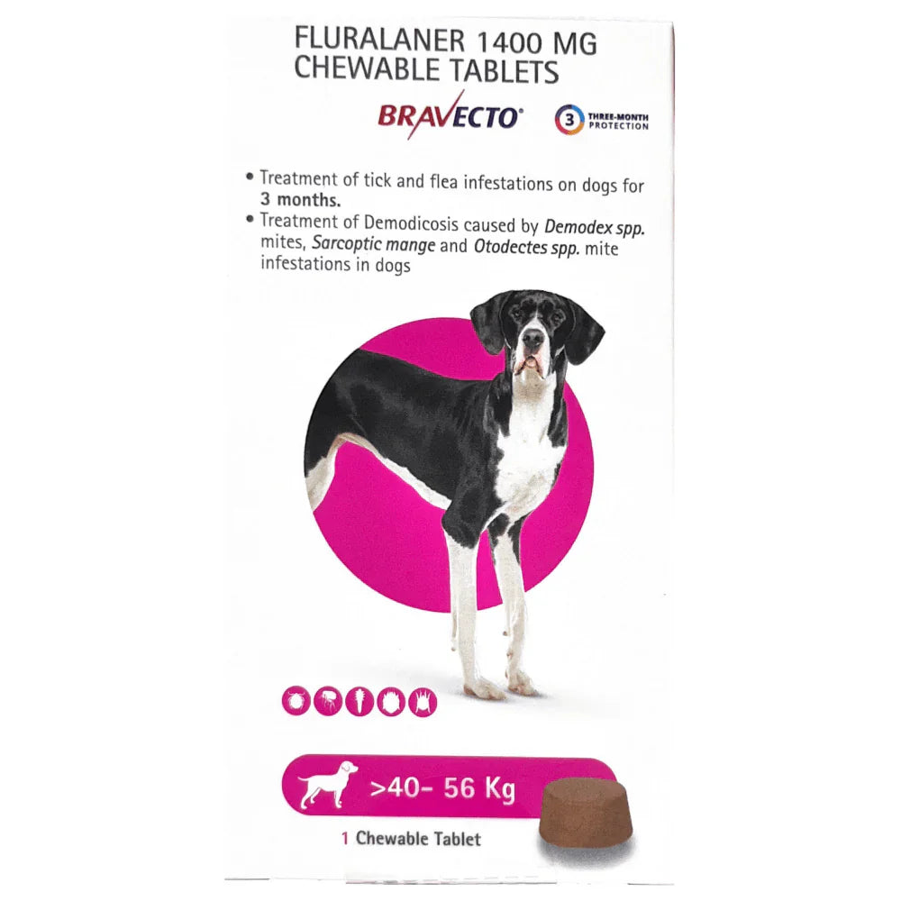 MSD Animal Health Bravecto (Fluralaner) Dog Tick and Flea Control Tablet (pack of 1 tablet)