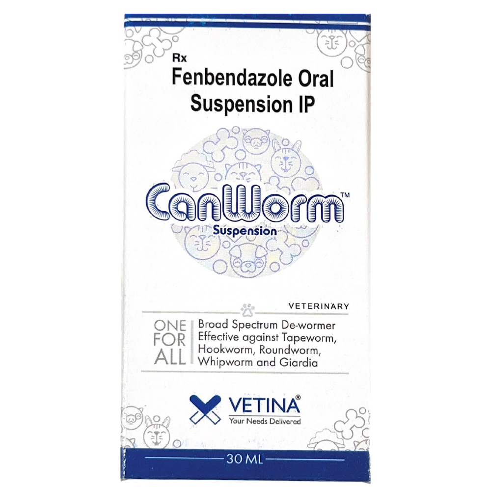 Savavet Fiprofort Plus (Fipronil) Tick & Flea Control Spot On and Vetina Canworm (Fenbendazole) Pet Deworming Suspension 30ml Combo