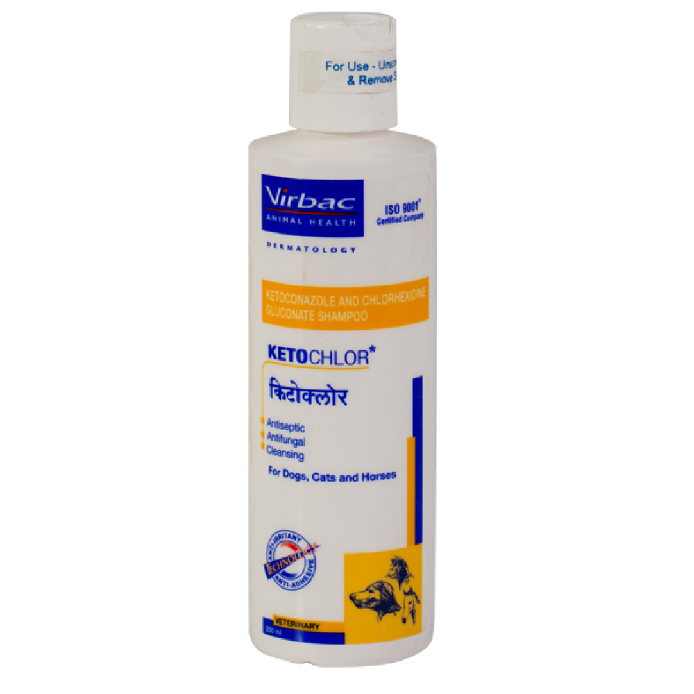 Vetoquinol Dermichlor Antibacterial Antifungal Spray (100ml) and Virbac Ketochlor Shampoo (200ml) Combo
