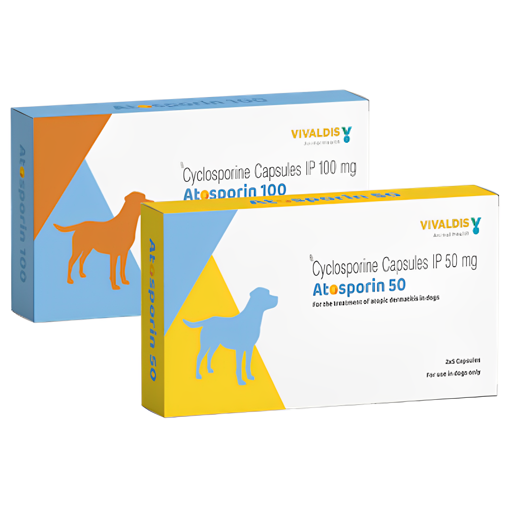 Vivaldis Atosporin (Cyclosporin) Capsules for Dogs (pack of 5 tablets)