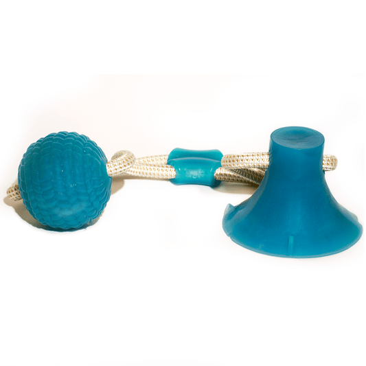 Basil Silicon Vacuum Cup with Rope & Ball Toy for Dogs and Cats | For Medium Chewers