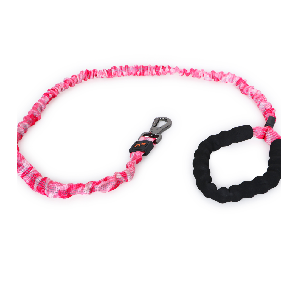 Basil Shock Absorbing Stretch Leash for Dogs (Pink)
