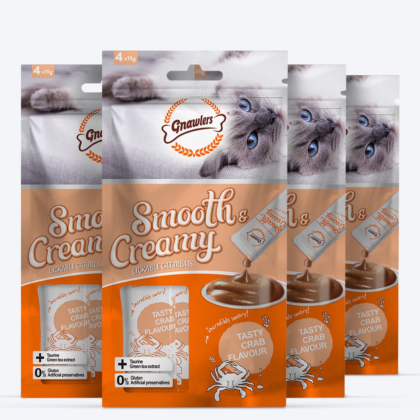 Gnawlers Creamy Treats Crab Flavour for Cats- 60 g
