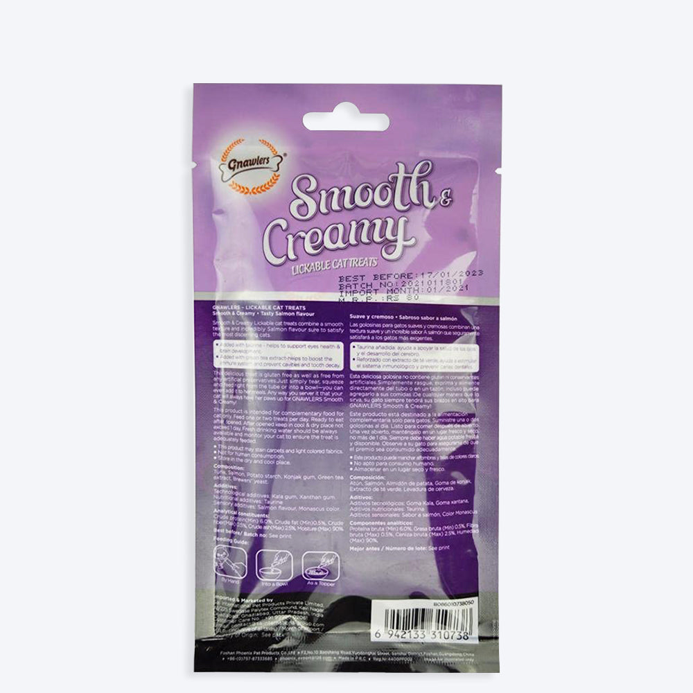 Gnawlers Creamy Treats Salmon Flavour for Cats- 60 g packs
