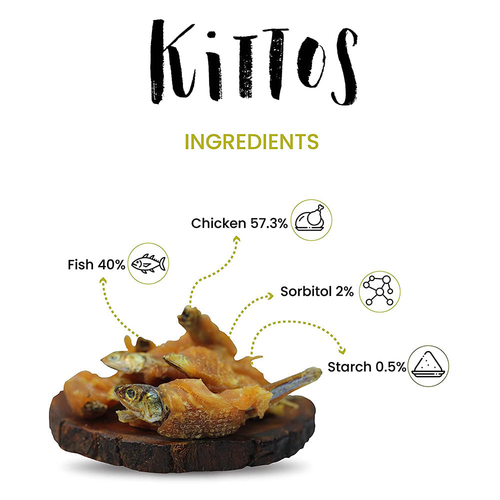 Kittos Purr-Fect Sunfish & Chicken Twirls Cat Treats - 35 g