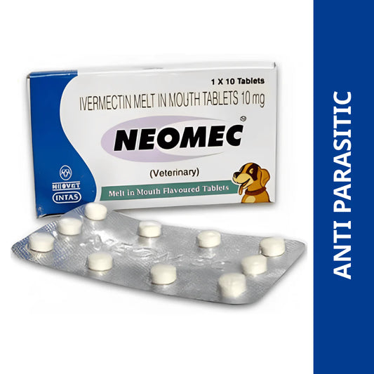 Intas Neomec (Ivermectin) 10mg Tablets for Dogs (pack of 10 tablets)