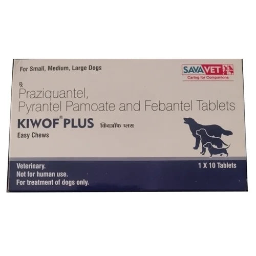 Kiwof Plus Dog Deworm Tablet (10 tablets) and Bravecto Dog Tick & Flea Control Tablet (20-40 kg) Combo
