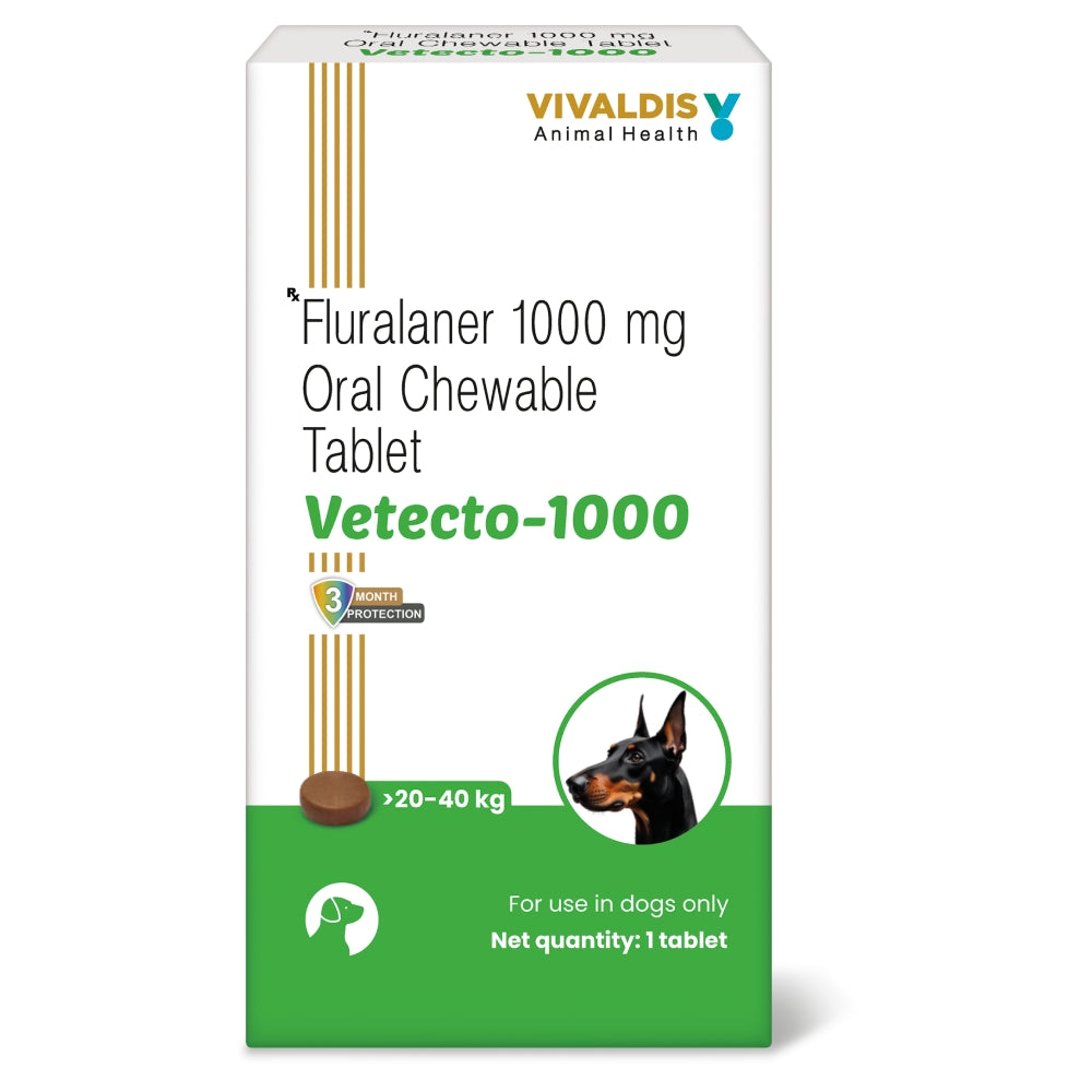 Vivaldis Vetecto 1000 (Fluralaner) for Dogs (1 Chewable tab)