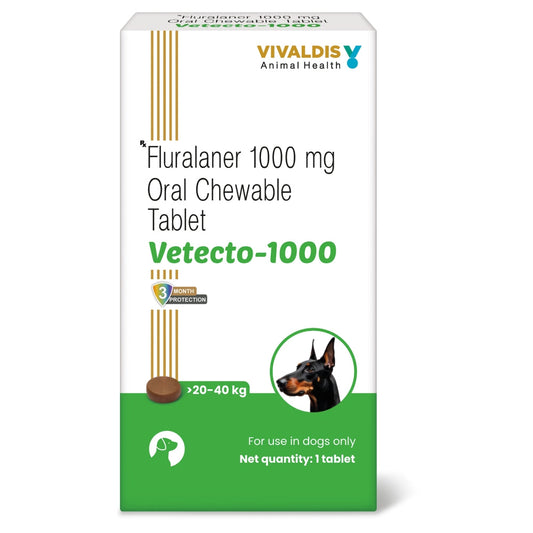 Vivaldis Vetecto 1000 (Fluralaner) for Dogs (1 Chewable tab)