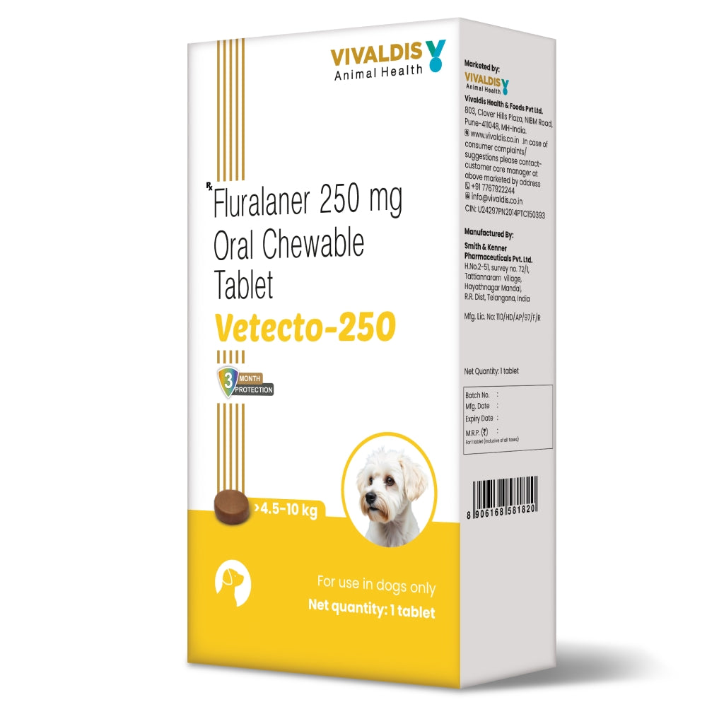 Vivaldis Vetecto 250 (Fluralaner) for Dogs (1 Chewable tab)
