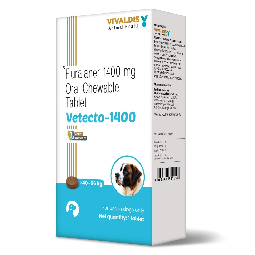 Vivaldis Vetecto 1400 (Fluralaner) for Dogs (1 Chewable tab)