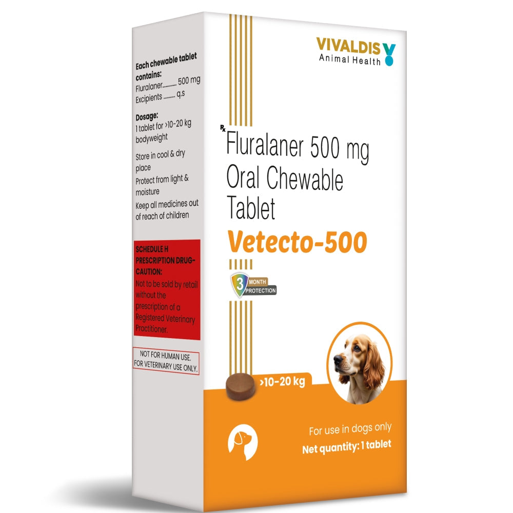 Vivaldis Vetecto 500 (Fluralaner) for Dogs (1 Chewable tab)