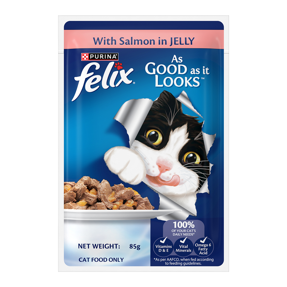 Purina Felix with Salmon in Jelly Adult Complete and Balanced Cat Wet Food
