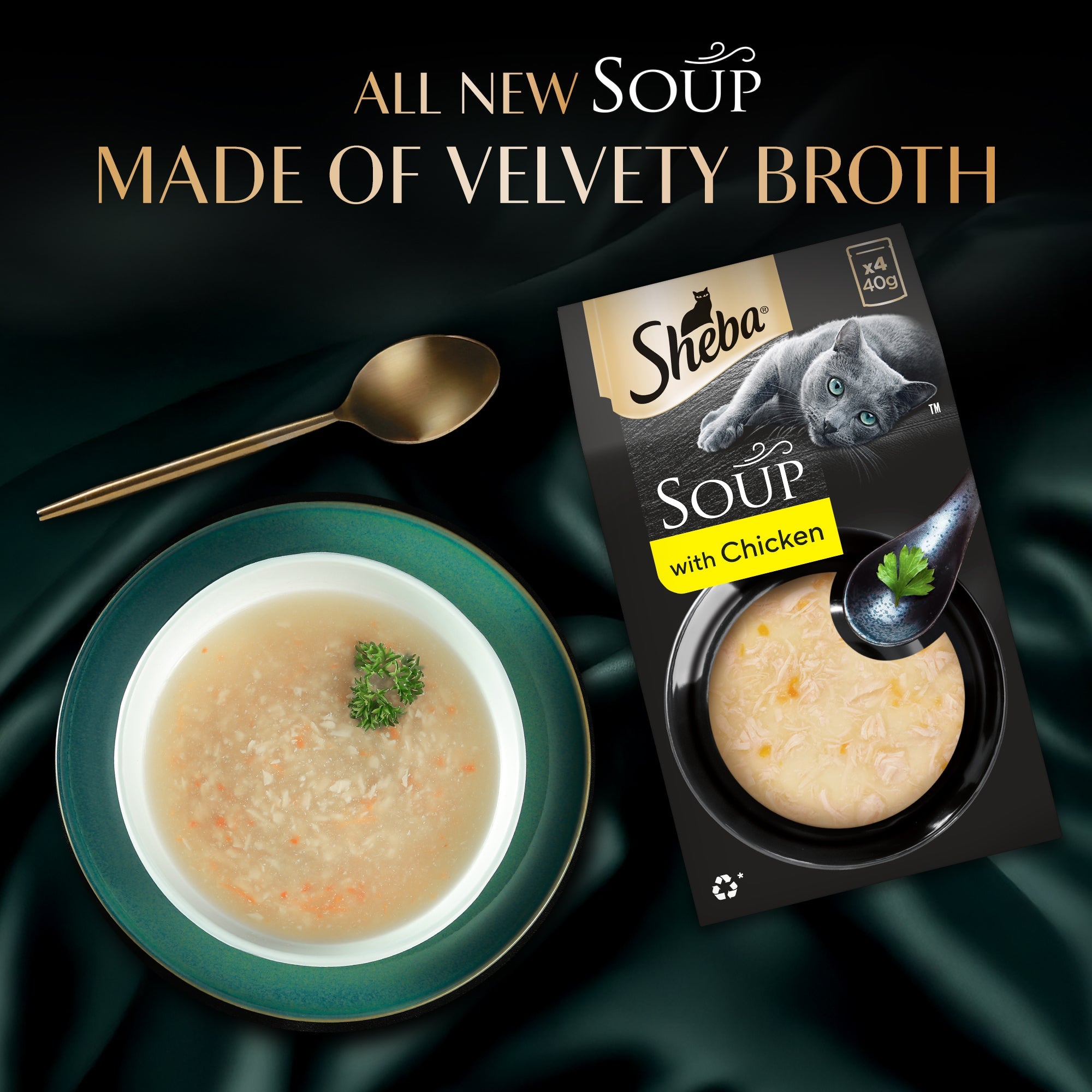Sheba Soup with Chicken Adult Cat Wet Food