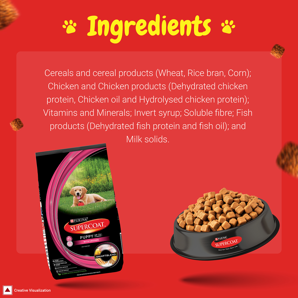 Purina SuperCoat Chicken Smartblend Puppy Dog Dry Food (Up to 12 months)