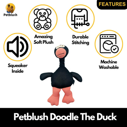 Petblush Doodle The Duck Plush Toy for Dogs & Cats