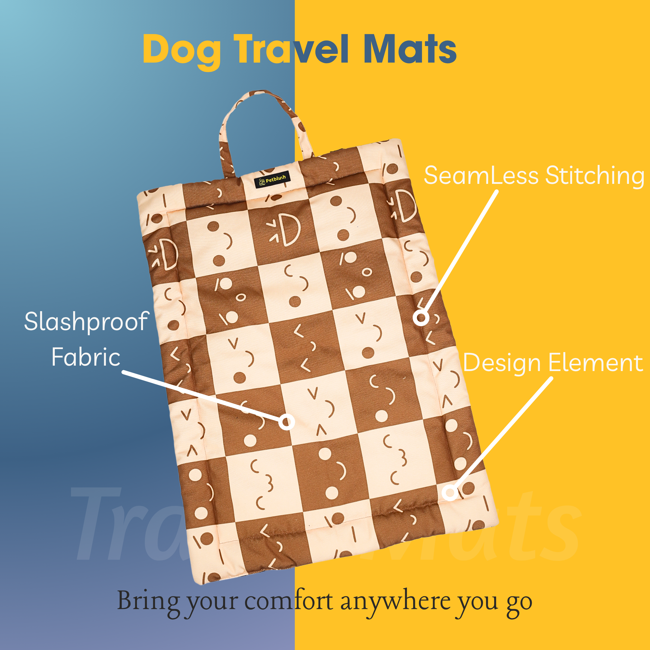 Petblush Emoji Foldable Travel Mat For Dogs and Cats