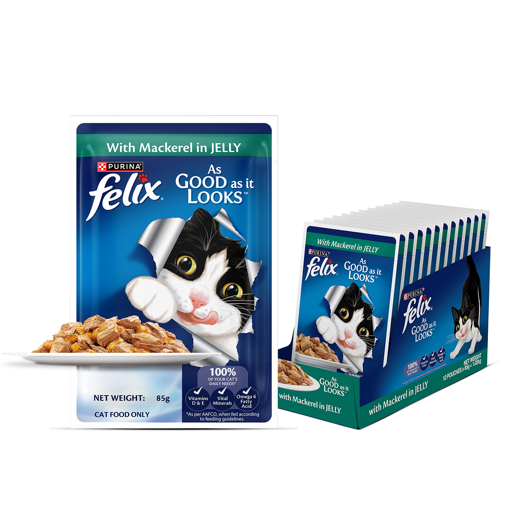 Purina Felix with Mackerel in Jelly Complete and Balanced Adult Cat Wet Food