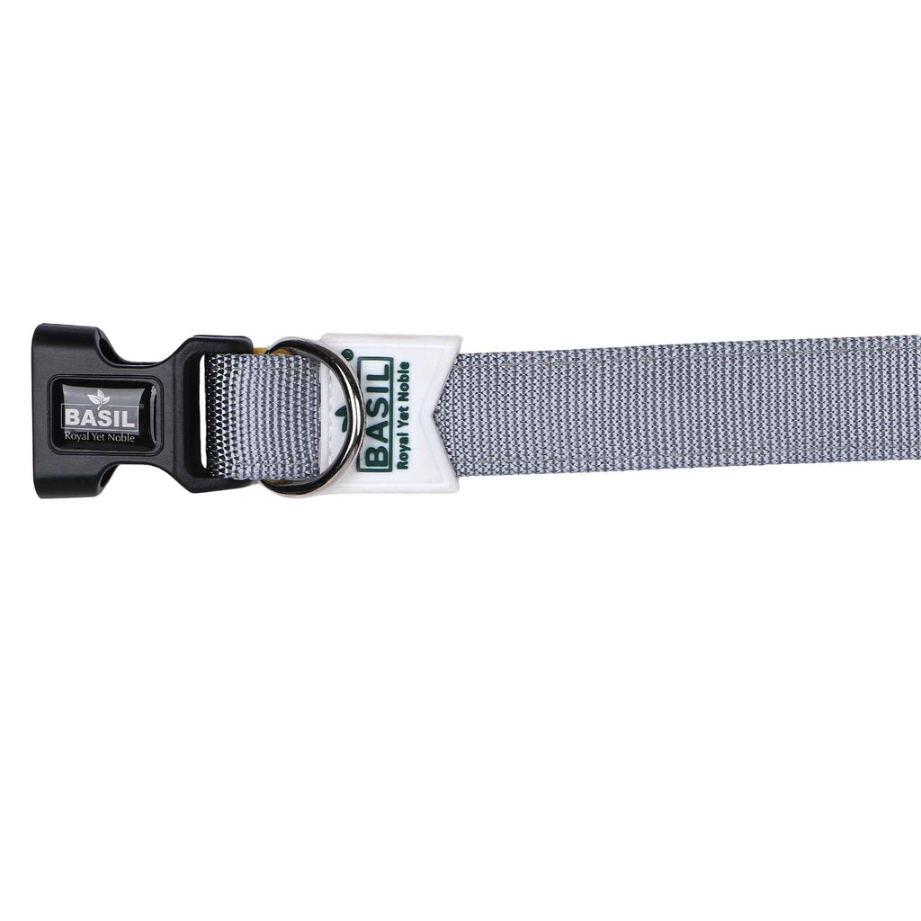 Padded Adjustable Collar for Dogs, Puppies & Cats (Gray)