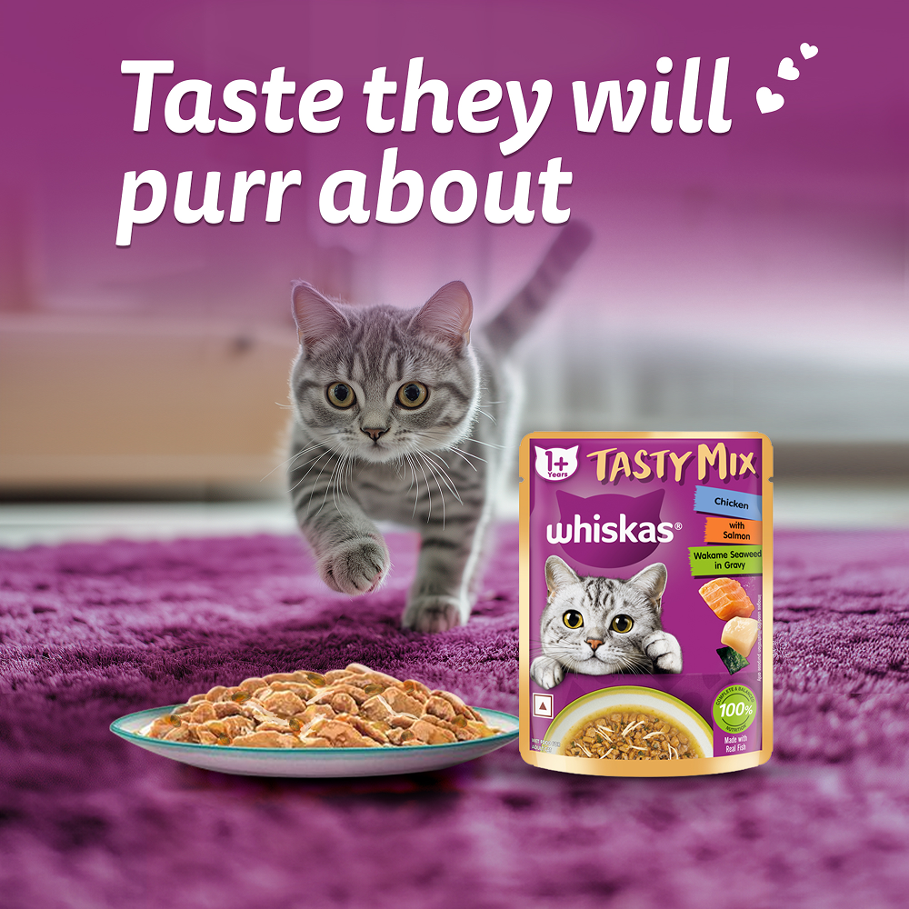 Whiskas Chicken With Salmon Wakame Seaweed in Gravy Tasty Mix Adult Cat Wet Food
