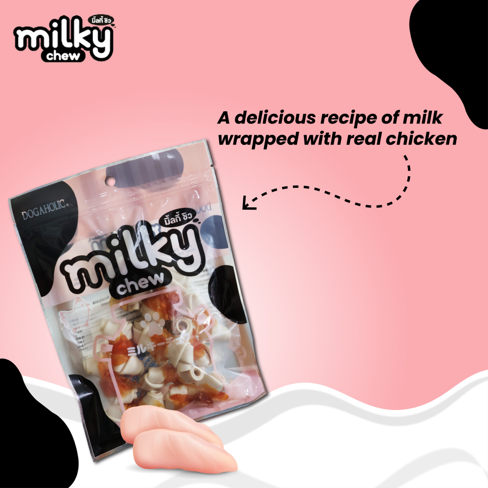 Dogaholic Milky Chew Chicken Bone Style Dog Treats