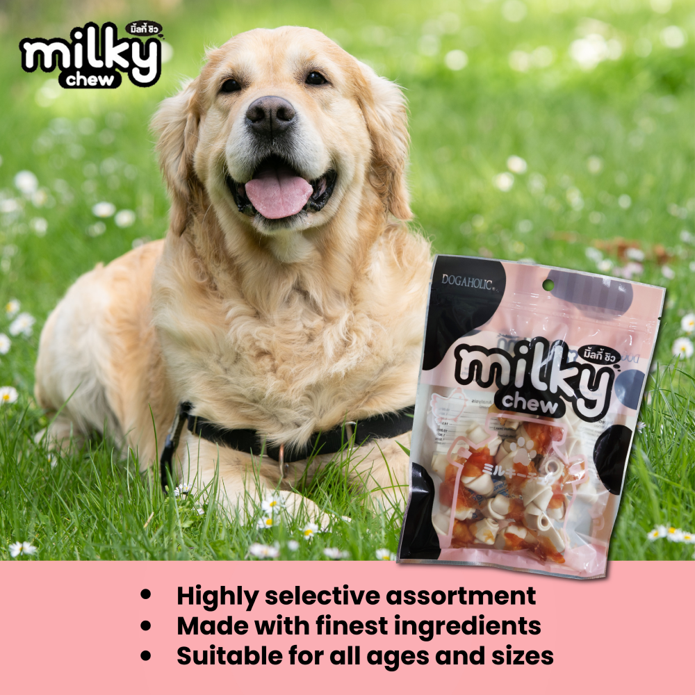 Dogaholic Milky Chew Chicken Bone Style Dog Treats