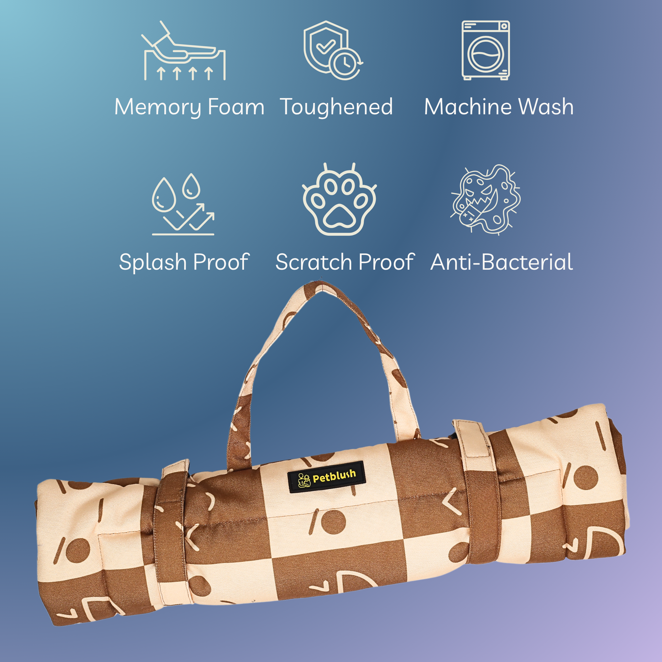 Petblush Emoji Foldable Travel Mat For Dogs and Cats