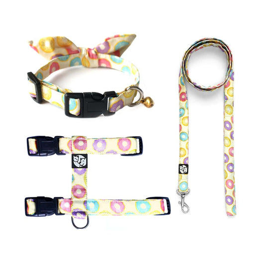 Donut Dreams Puppy & Cat Collar Leash Harness Set